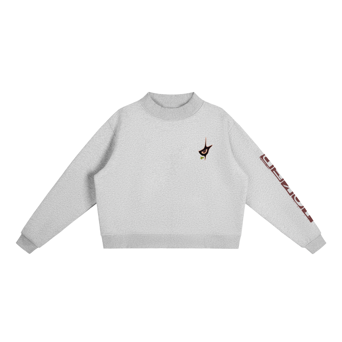 Women's Essential Fleece Mock-Neck Crew Sweatshirt