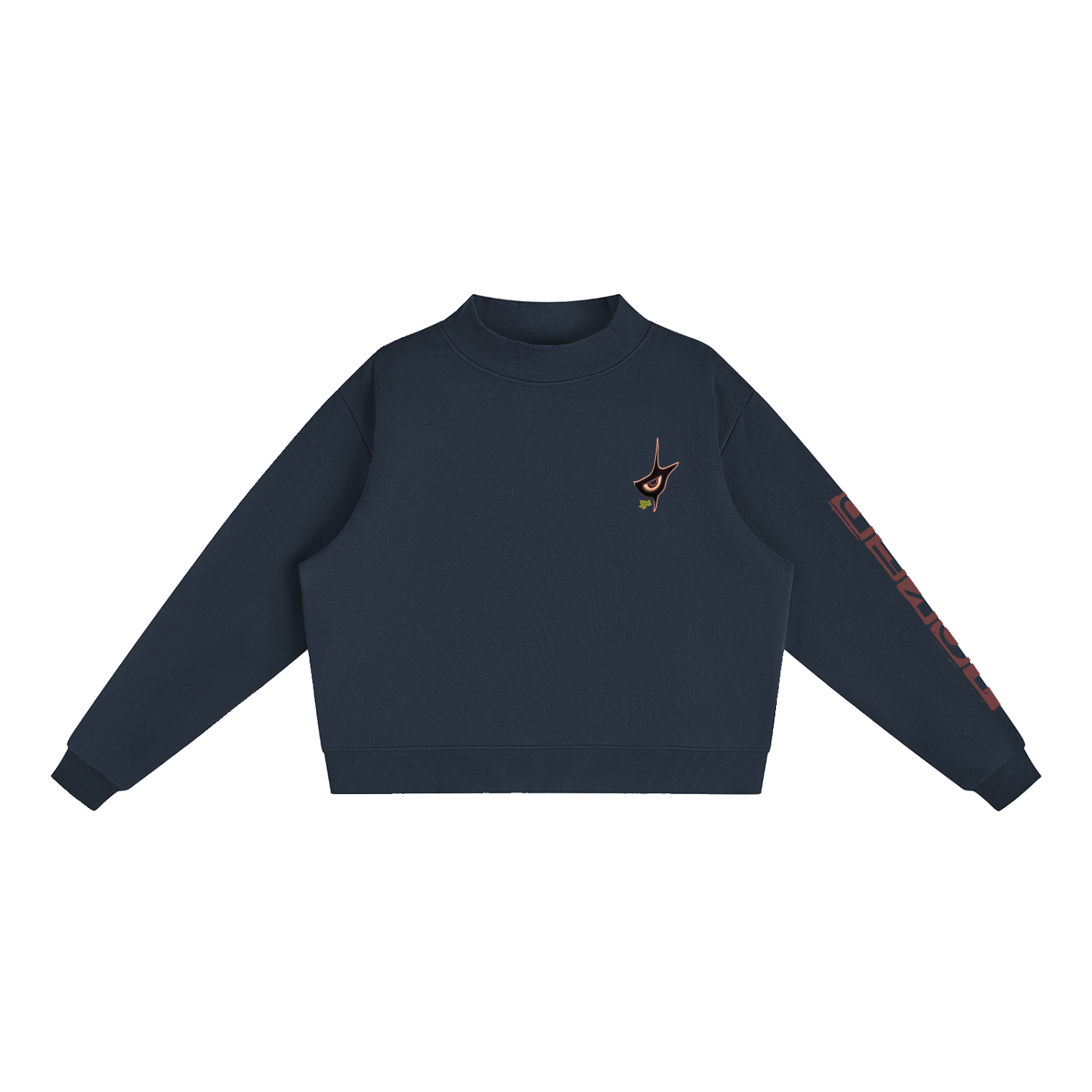 Women's Essential Fleece Mock-Neck Crew Sweatshirt