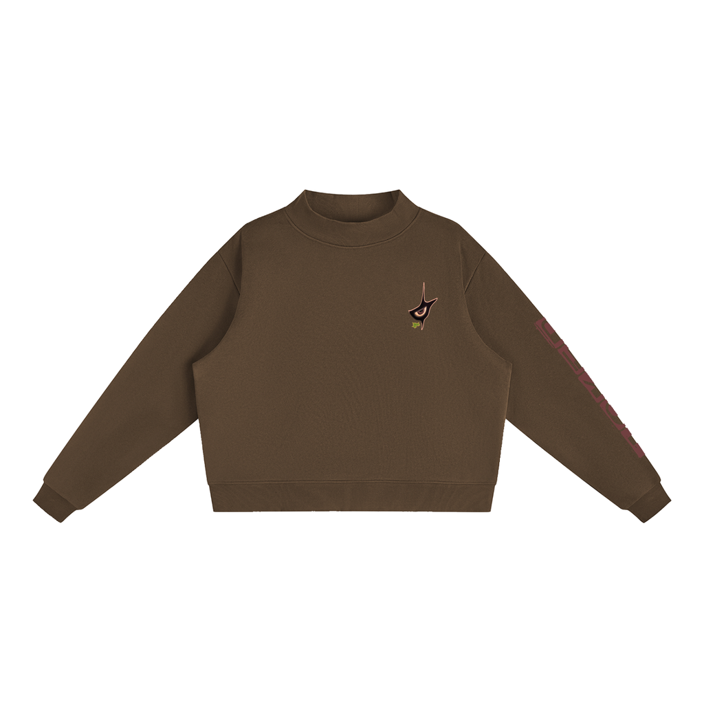 Women's Essential Fleece Mock-Neck Crew Sweatshirt