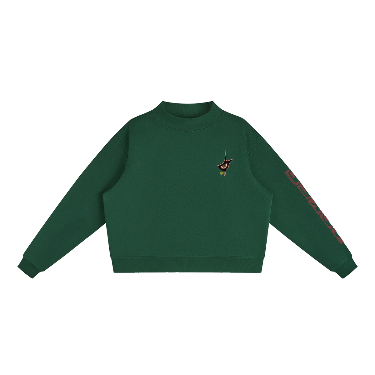 Women's Essential Fleece Mock-Neck Crew Sweatshirt