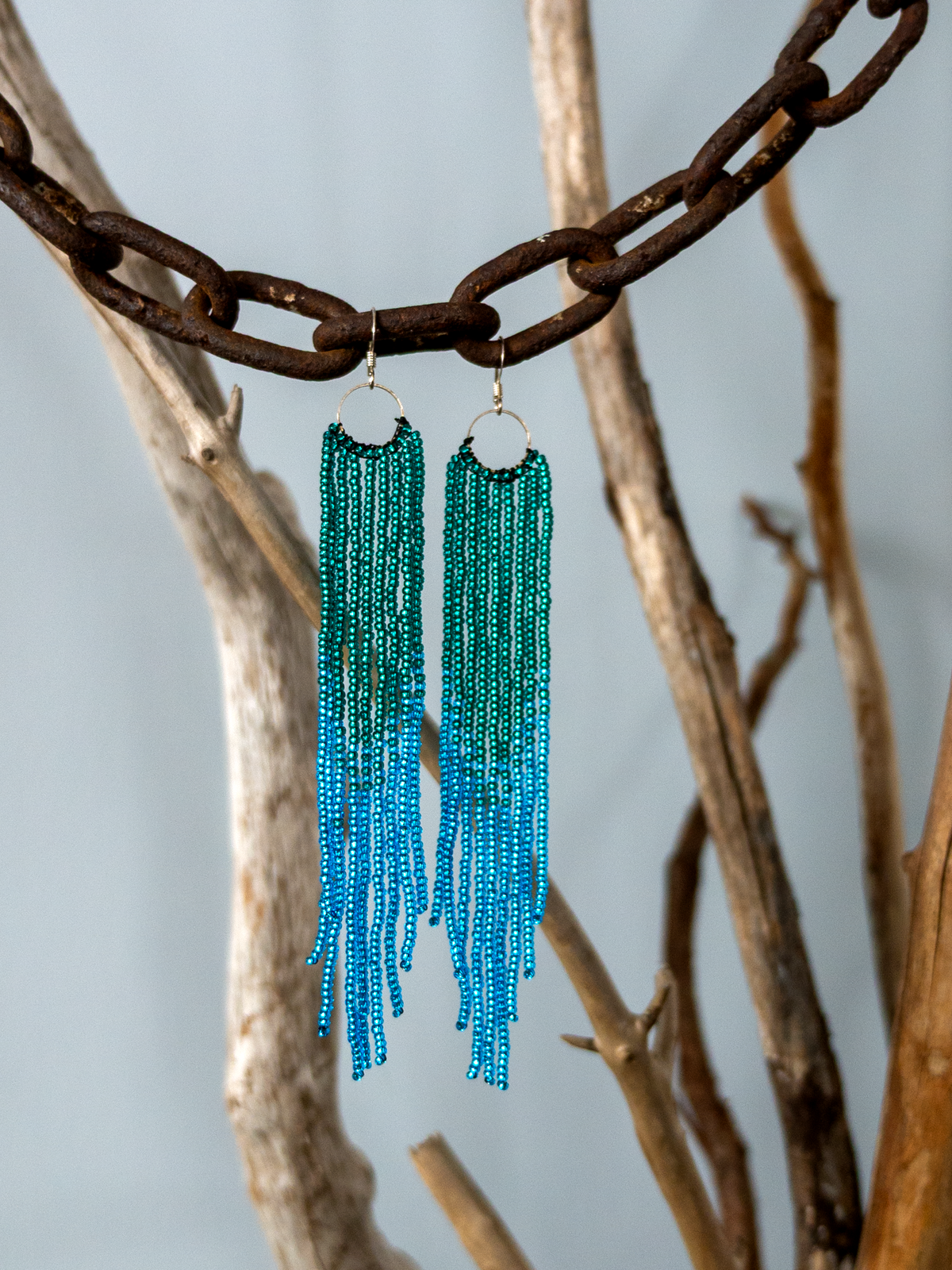 Turquoise fringe earrings