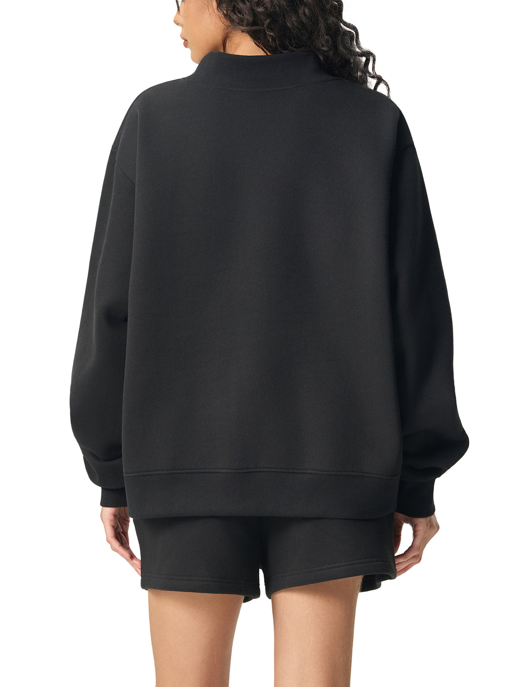 Women's Essential Fleece Mock-Neck Crew Sweatshirt