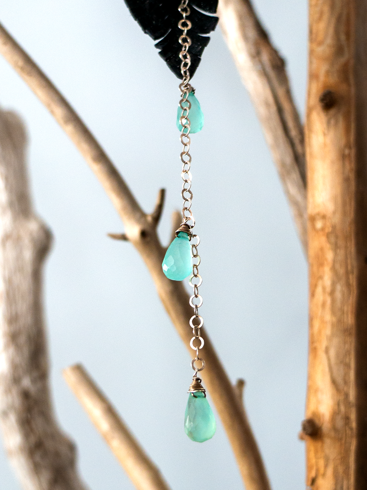 Charm Black leather & silver Style#02