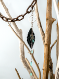 Charm Black leather & silver Style#02