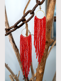 Red fringe earring