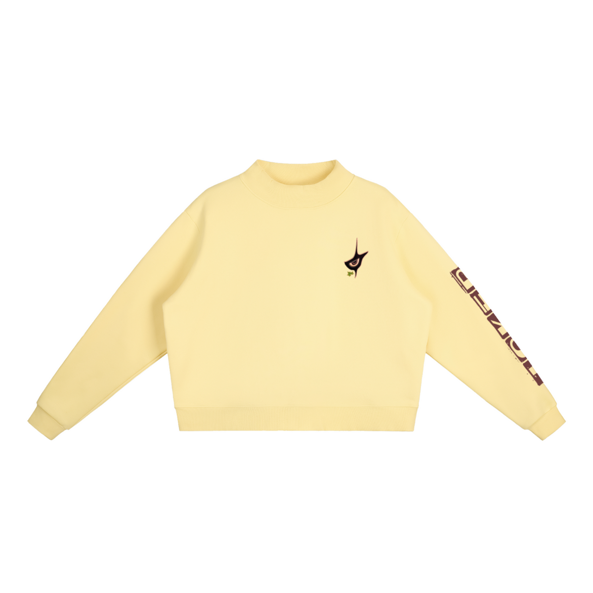 Women's Essential Fleece Mock-Neck Crew Sweatshirt